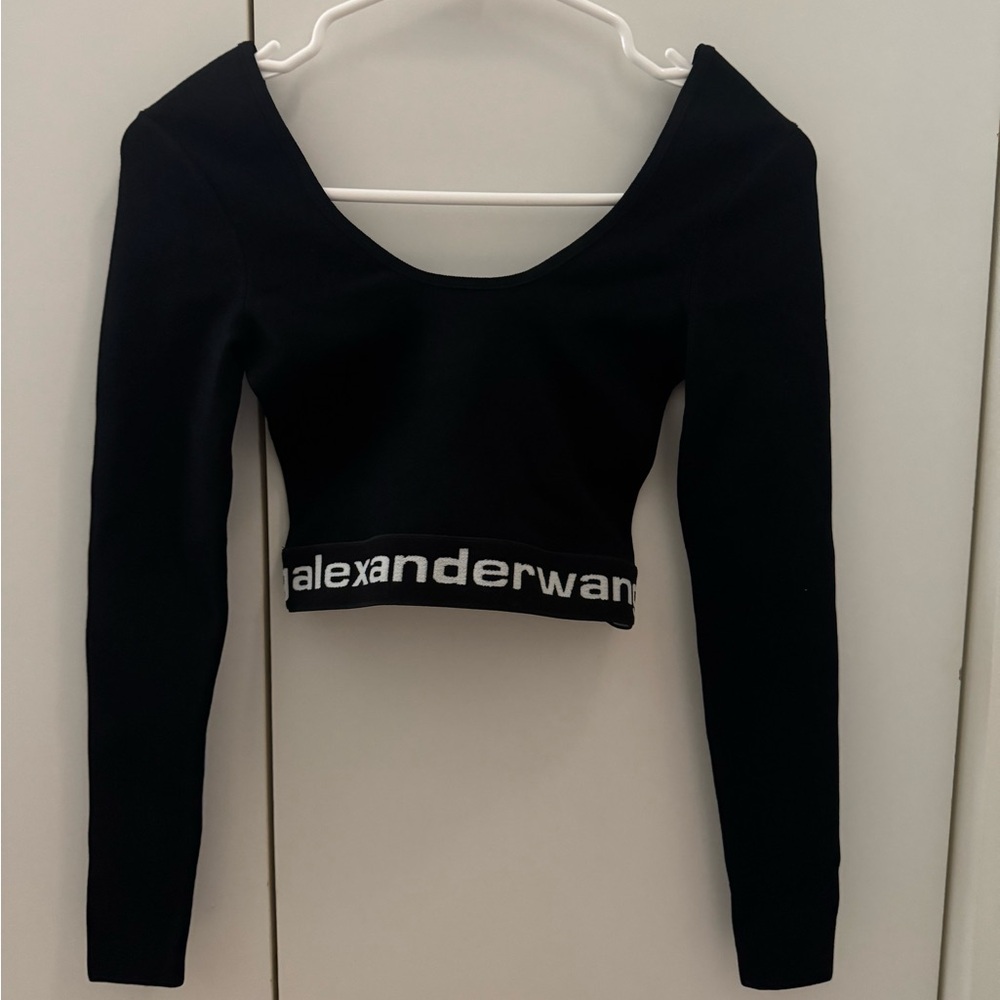 Alexander Wang Black Crop Top with Logo